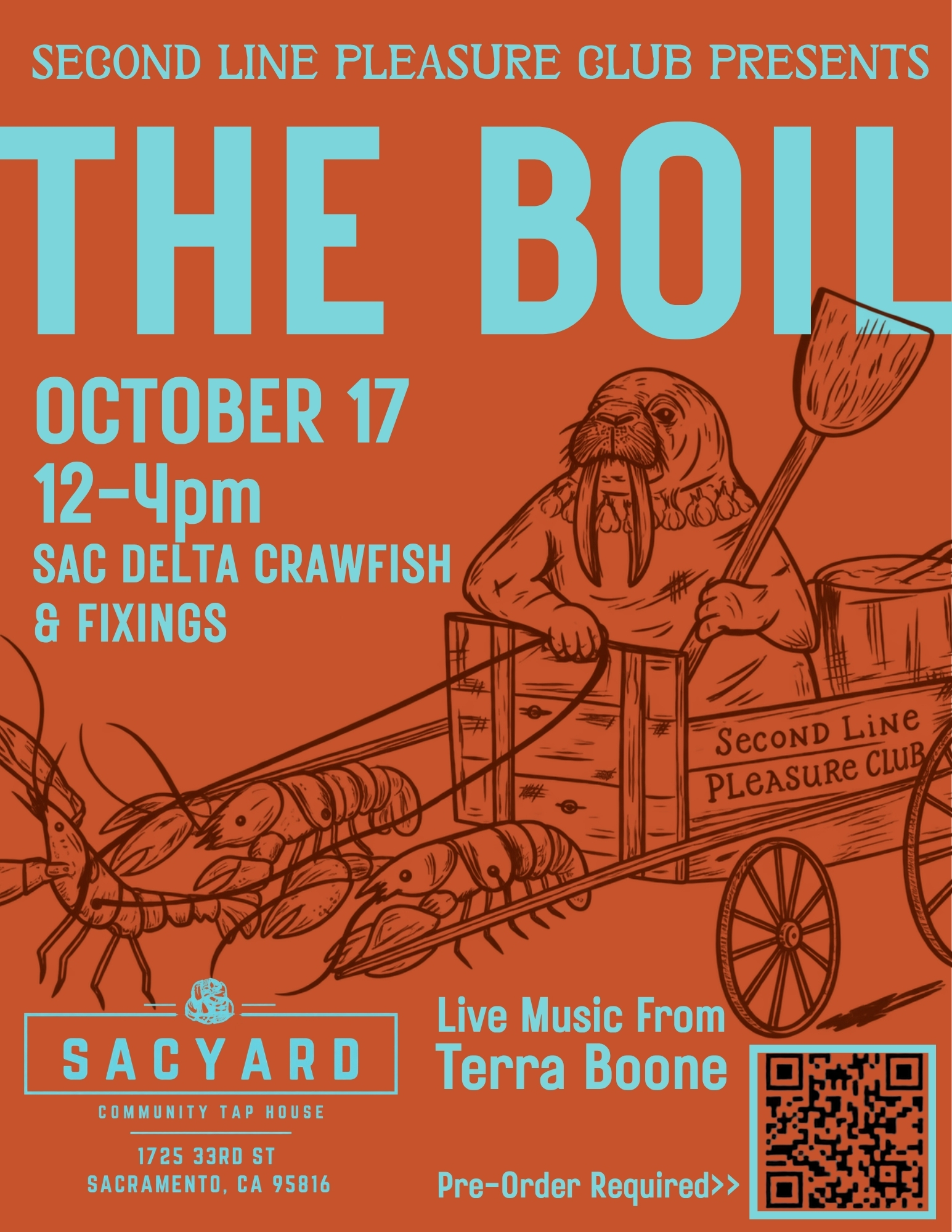 Crawfish boil at Sacyard Sacramento — Second Line Pleasure Club